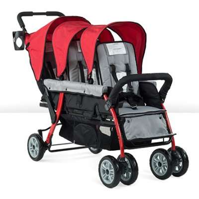 Safety comfortable performance tender driving convenience frame 3 seats multiply-baby stroller